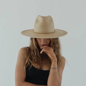 Gigi Pip Cara Loren Straw Hat with Removable Chain